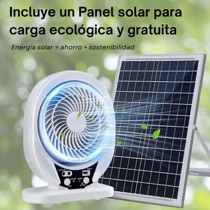 KIT de Racionamiento de Luz: Panel solar, Ventilador y Bombillo