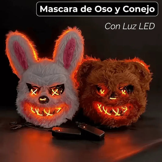Mascara de Oso y Conejo con Luz Led Halloween